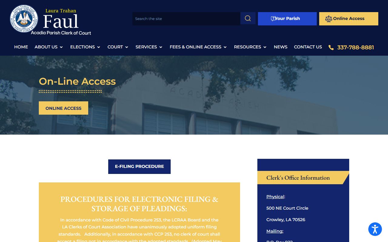 Acadia Parish online deed access for unclaimed property research