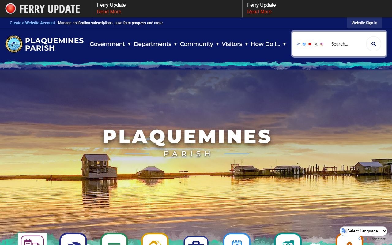 Plaquemines Parish government website for unclaimed property information